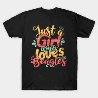 Just A Girl Who Loves Beagles Gift print T-Shirt